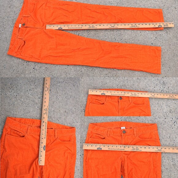 J.Crew Corduroy Jeans Size 31R Orange City Fit Straight Leg Fall Winter Pants - Picture 12 of 12